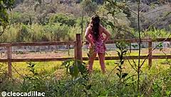 Cleo cadillac and the housekeeper in the woods behind the house