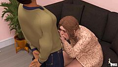 Horny college boy fucks uncle's hot nerdy wife