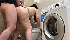 Stepson seduces stepmother in the bathroom and gives her anal sex