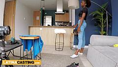 skinny afro latina in bikini for anal casting