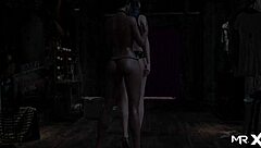 oiled model dances in fashion business