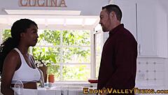 Busty Black Babe Receives Hardcore Facial From Monster Cock In HD