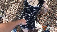 Julia's public scene for exclusivewolfwagner.com: Sensual tits and deepthroat action