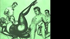 Vintage illustration with erotic elements from antique times