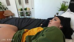 British step-sis Gal Ritchie in bed without panties