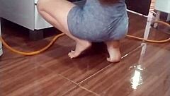 My maid stripping while washing my clothes