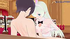 diane and elizabeth liones engage in intense bunny girl sex in seven deadly sins hentai.