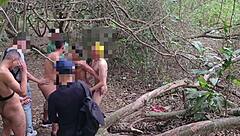 i'm on the trail with several guys outdoors