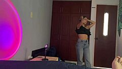 Jovencita Latina Catches Her Hermanastro Masturbating