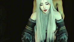 Little White serves monster cock with big tits and ass in 3d