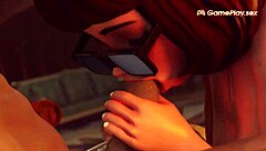 3D animated hentai with Velma from the Scooby-Doo show