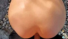 A Canadian adult film star has sex on the beach in an exotic location