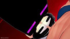 Girlfriend excited for masked fun in hotel