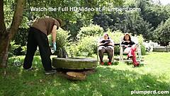 Submissive Gardener Handled By Two Sadistic Bitches In Horny 3some With Cumshot