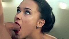 feeling the blowjob experience deeply? this cute blonde babe sucks cock sensually in cfnm setting