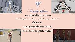 lulu entertains her family with her big tits and ass in 3d