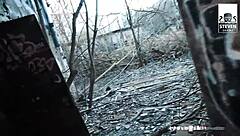 Young European teen gets her pussy destroyed outdoors