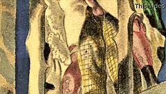 vintage erotic illustration brings retro fantasies to life in detailed comic style.