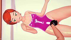 Gwen gets hot and strips down to her bikini