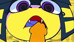 original ankha animation in wild cartoon style