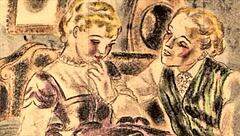 vintage erotic illustration brings retro fantasies to life in detailed comic style.