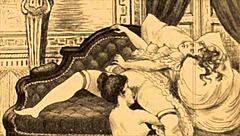 Vintage erotic drawings from antique retro hentai cartoon anime