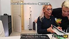 Tutor4k Milf in Stockings Takes Two Dicks for Relief