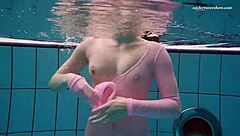 Russian teen Liza Bubarak in a hot underwater bikini shower scene