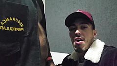 Gayinterracial couple’s outdoor sex adventure in a public dressing room