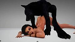 3D porn with naughty babe and big cock monster