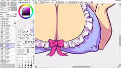 Detailed Hentai Speed Drawing Part Three with Flats and Shading.