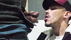 Gayinterracial couple’s outdoor sex adventure in a public dressing room