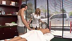 Big tits and muff diving in a hot lesbian cougar groupsex