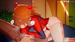 Asuka is merciless in this 3D animated porn with a creampie ending