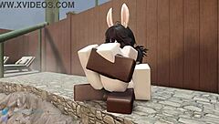 Bunny Bounces Rough on Big Ass for Creampie!