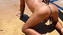 Public gay sex in the Latina house on the beach