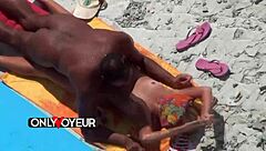 Beach voyeur catches sugardaddy with hot teen blonde. Their public moment feels so daring.