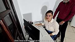 Blackmail and harassment on the first day at work turns into a steamy encounter