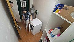 Fucking Latina Maid With Pierced Nipples On Laundry Machine