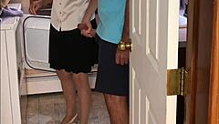 Sexy Milf in Lingerie Yields to Neighbor Boy in Laundry Room