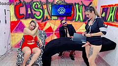 Suzy Gives Her Wet Ass To Diguinha DJ For Double Penetration In Sheer Red Lingerie