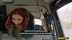 Fake taxi redhead milf rides big fat dick in nylons
