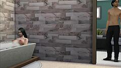 stepbrother spied on pregnant stepsister in shower