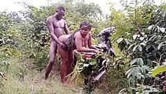 Outdoor sex celebration with boyfriend on new bike