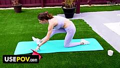 stepson fondles milf stepmom's tits while she's working