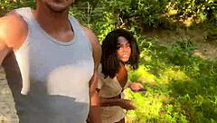Friends Take Hot Black Girl To Waterfall For Wild Fucking!