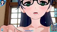 Koikatsu Sunshine Girl with Glasses in a face to face sitting position