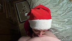 Wow, fucking stepmom in grinch panties on bed!