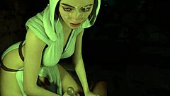 3D animated Princess Leia Organa gives a handjob and more in this Star Wars Hentai