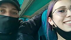 Public service bus ride with homemade scenes